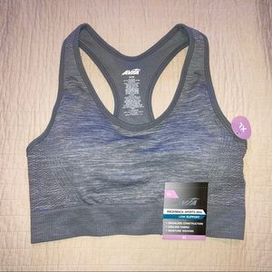 NEW Avia Racer Back Heather Gray Sport Bra Moisture Wicking XL